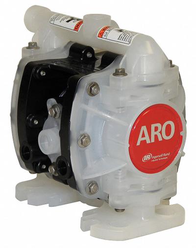 ARO Double Diaphragm Pump: Polypropylene Body, 1/4 in, NPT Connection, 5.3 gpm - Polypropylene Housing AODD Pumps