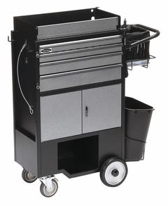 FLEXCART Tool Utility Cart: Black / Silver Drawer, 37 1/2 in Wd, 14 1/2 in Dp, 45 in Ht, No Lid (MPN FC-400LENT). Key specifications — attr1116772: FLEXCART; attr1116768: Padlock.