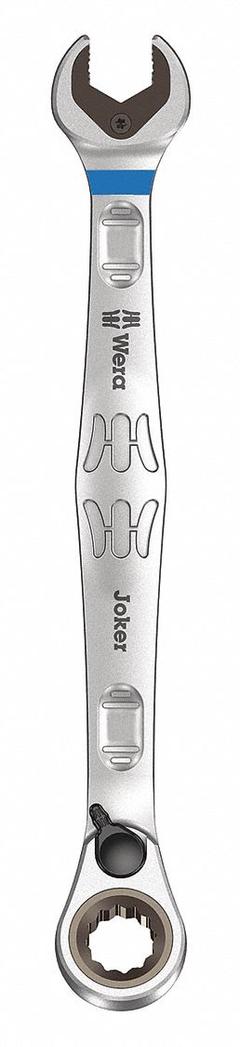 WERA Combination Wrench: Alloy Steel, Nickel Chrome, 19 mm Head Size, 9 5/8 in Overall Lg, Offset (MPN 05020074001). Key specifications — attr309600: 19 mm; attr309611: Nickel Chrome; attr309610: Alloy Steel; attr309604: Yes; attr309612: No; attr309613: No; attr309615: No; attr324932: WERA.