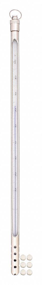 VEE GEE Armored Liquid In Glass Thermometer: -35°C to 50°C, Partial Immersion, 3 in Immersion Dp (MPN 80906-A). Key specifications — Accuracy: +/-1°C; Brand: VEE GEE; Temperature Units: Celsius.