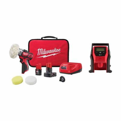 MILWAUKEE Tool Combination Kit: 2 Tools, Inflator/Polisher, 12 V DC Volt, Battery Included - Milwaukee 12V Cordless Tool Combination Kits