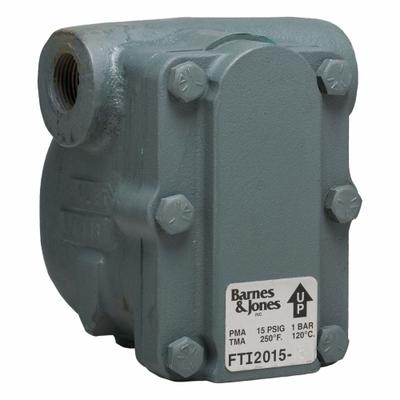 BARNES & JONES Steam Trap: Cast Iron, 3/4 in FNPT, 1,129 lb/hr, 15 psig Max., 345°F Max. - Cast Iron In-line Float & Thermostatic Steam Traps