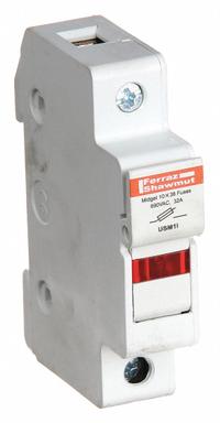 MERSEN Fuse Block: Finger-Safe, 1 Pole, 600 V AC, DIN Rail Mounting, Pressure Plate Termination (MPN USM1I). Key specifications — Brand: MERSEN.