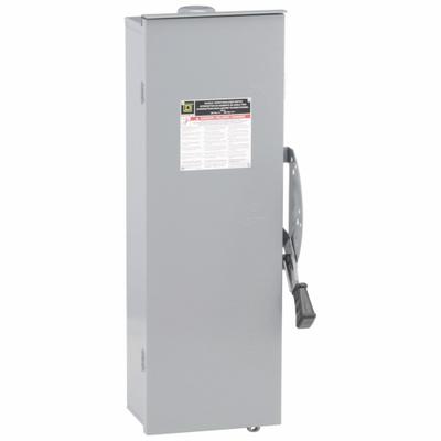 SQUARE D Safety Switch: Non-Fusible, 100 A, Single Phase, 240V AC, Galvanized Steel - Non-Fusible Safety Switches