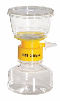 Filter Unit: 0.45 um Max Particle Size, 50 mm Dia, PES, Includes Stopper, 150 mL Upper Capacity (MPN 11L826). Key specifications — Includes Stopper: Yes; Material: PES (Membrane); Product Type: Filter System; Brand: LAB SAFETY SUPPLY.