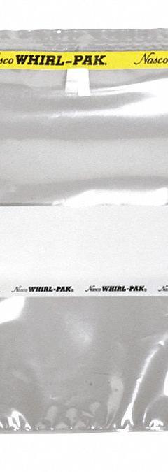 WHIRL-PAK Sampling Bag: Write-On, Sterile, 24 fl oz Capacity - oz, 710 mL Capacity - mL, 3 mil Thick (MPN B01297). Key specifications — Brand: WHIRL-PAK; Color: Clear; Product Type: Sampling Bag; Standards: HACCP; Style: Write-On.