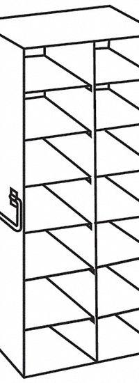Upright Freezer Rack: 14 3/8 in Overall Lg, 8 3/8 in Overall Wd, Stainless Steel, Handles (MPN 0440296). Key specifications — Includes: Handles; Material: Stainless Steel; Product Type: Upright Freezer Rack; Brand: COLE-PARMER.