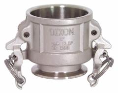 Cam and Groove Coupling: 1 1/2 in Coupling Size, 250 psi Max. Working Pressure @ 70 F, Nitrile, Male (MPN RC150SE). Key specifications — Gasket Material: Nitrile; Fitting Type: Male Hose Shank; Includes Locking Arm: Yes; Body Material: 316 Stainless Steel; Brand: DIXON VALVE & COUPLING.