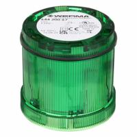 WERMA Tower Light Module: Steady, 115V AC, Green, 70 mm Overall Dia, 66 mm Overall Ht, KombiSIGN 71 (MPN 64420067). Key specifications — Brand: WERMA; Compatible with Series: KombiSIGN 71; Lens Color: Green; Operating Voltage: 115V AC; Manufacturer Part Number: 64420067.