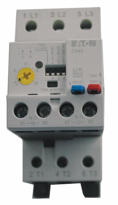 EATON Overload Relay: Electronic Protection, 3 Poles, 1NO/1NC, Phase Loss Sensitivity - IEC Electronic Overload Relays