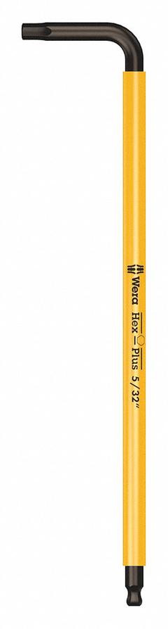 WERA Hex Key: 1 Ball Ends, 5/32 in Tip Size, SAE, Long, Alloy Steel, Black Oxide, 5 3/8 in Handle Lg (MPN 05022633001). Key specifications — attr1205521: WERA; attr1205526: Black Oxide.
