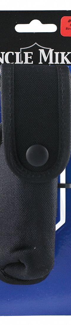 UNCLE MIKE'S Flashlight Pouch: Black, Nylon, 2 13/100 in x 3 22/25 in, Snap Closure (MPN 88181). Key specifications — attr188437: Black; attr188438: Nylon; attr188431: Flashlight Pouch.