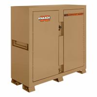 KNAACK Jobsite Cabinet: 60 in W x 24 in D x 60 in H, 47.5 cu ft, Proprietary Recessed Padlock, Tan (MPN 111-KL). Key specifications — attr1116233: Tan; attr1116253: KNAACK; attr1222022: Includes Proprietary Recessed Padlock.