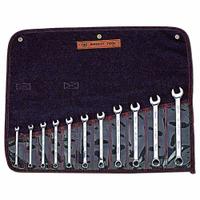 WRIGHT Wrench Set: Steel, Full Polish, 11 Tools, 11 Range of Head Sizes, 15° Head Offset Angle, Std (MPN 950). Key specifications — attr309520: Full Polish; attr309519: Steel; attr309509: 11; attr324929: WRIGHT; attr309512: Tool Roll; attr309522: No; attr309533: Yes.