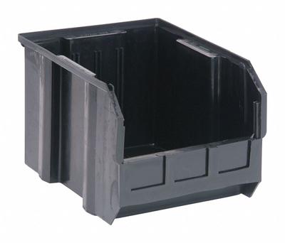QUANTUM STORAGE SYSTEMS Hang/Stack Bin: 8 1/4 in x 10 3/4 in x 7 in, Black - Recycled Plastic Bins