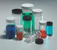WHEATON Storage Bottle: 250 mL, 58-400 mm, Colorless, 24 Bottles, 64 mm Body Dia, Soda Lime Glass (MPN W216969). Key specifications — Brand: WHEATON; Graduated: Yes; Pre-Cleaned: None; Body Color: Colorless; Screw Closure Size: 58-400 mm.