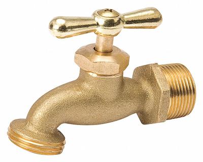APPROVED VENDOR Hose Bibb: Tee, Brass, Brass, Zinc, 1/2 in Inlet Connection Size - Hose Bibbs