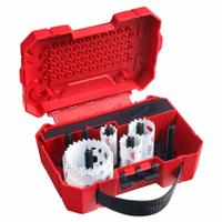 MILWAUKEE Hole Saw Kit: 9 Pieces, 1 5/8 in Max. Cutting Dp, Carbide Tipped, 3 Teeth per Inch (MPN 49-22-3079). Key specifications — attr1098178: 3; attr1098172: MILWAUKEE.
