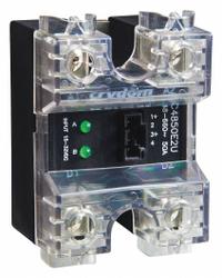 CRYDOM Dual Solid State Relay: Surface Mounted, 50 A Max Output Current, SCR, AC Output (MPN CC2450W2V). Key specifications — Brand: CRYDOM; Current Type: AC; Electrical Connection: Screw Clamp; Finger Safe: Yes; Input Current: 10 mA; Maximum Output Current without Heat Sink: Not Recommended; Mounting Style: Panel; Output Voltage: 24 to 280V AC.