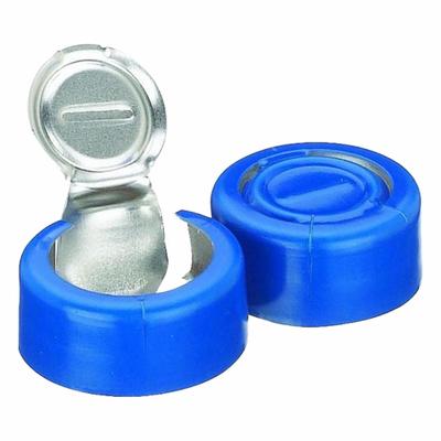 WHEATON Lab Bottle Caps: 13 mm Dia, Blue, Aluminum, Unlined, 1,000 Closures Included - Snap On Bottle Caps