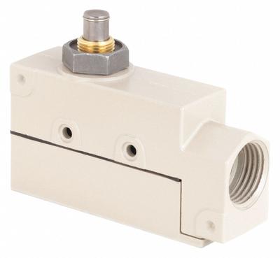 OMRON Plunger Limit Switch: Plunger Actuator, Momentary, Metallic, 2.45 N Op Force - Min - Top-Mount Plunger Limit Switches