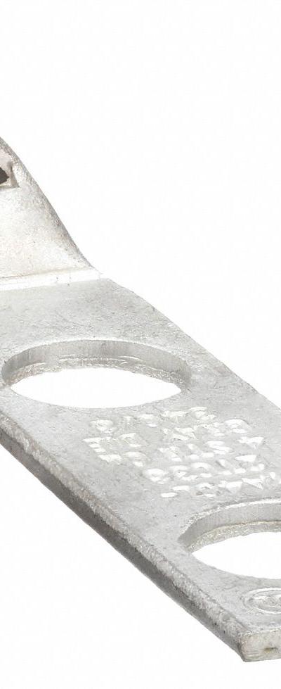 BURNDY Compression Lug: For 4 AWG, Stranded Wire, 1/4 in Stud Size, Std - Two-Hole Compression Lugs