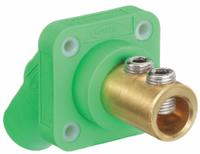 Single Pole Receptacle: Green, Angled Taper Nose Mating, Double Set Screw Termination, 400 A (MPN HBLFRAGN). Key specifications — Series: 16; Receptacle Gender: Female; Brand: HUBBELL.