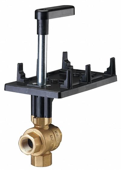 HVAC Control Ball Valve: 3-Way, 1/2 in Female NPT, 0.63 CV Flow, 0.63 Bypass CV Flow - 3-Way NPT Connection Ball Valves