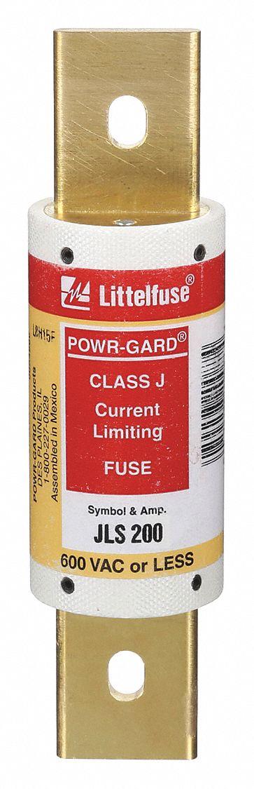 LITTELFUSE Fuse: JLS Series, Class J, Bolt-On Body, Fast-Acting, 200 A, 600 V AC - Fast-Acting Bolt-On Fuses