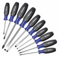 WESTWARD Magnetized Tip Screwdriver Set: 1-10 Pieces, 10 Pieces, Phillips/Slotted/Square Tip (MPN 401L82). Key specifications — attr1205274: WESTWARD; attr1205269: 1/4 in.