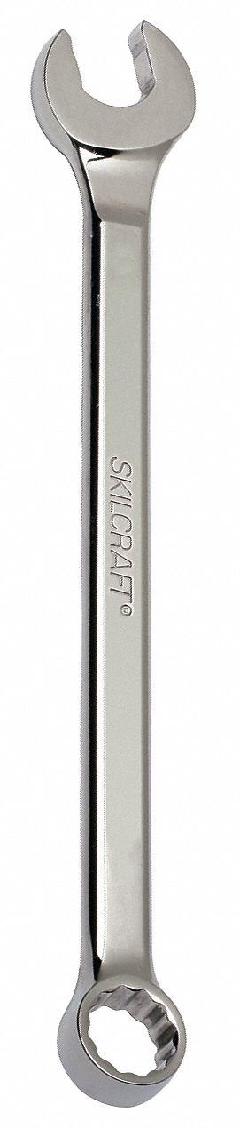 ABILITY ONE Combination Wrench: Alloy Steel, Chrome, 1 in Head Size, 14 in Overall Lg - SAE 12-Point Combination Wrenches