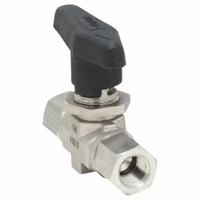 PARKER Manual Two-Way Ball Valve: 1/4 in, 316 Stainless Steel, Straight, FNPT x FNPT, Three-Piece (MPN 4F-B6LJ2-SSP). Key specifications — Brand: PARKER; Handle: Lever.