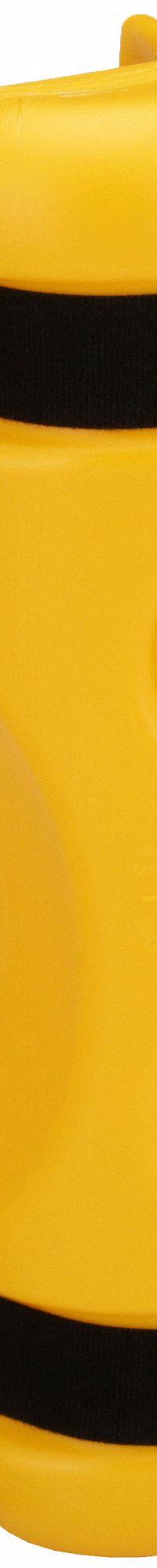 RACK SENTRY Pallet Rack Guard: Strap-On, On Upright, 3 1/4 in x 6 in x 18 in, Polymer, Yellow (MPN RSC-80). Key specifications — Brand: RACK SENTRY; Mounting Location: On Upright; Includes: (2) Straps; Color: Yellow; Material: Polymer.