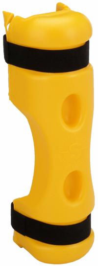 RACK SENTRY Pallet Rack Guard: Strap-On, On Upright, 3 1/4 in x 6 in x 18 in, Polymer, Yellow (MPN RSC-80). Key specifications — Brand: RACK SENTRY; Mounting Location: On Upright; Includes: (2) Straps; Color: Yellow; Material: Polymer.