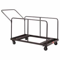 NATIONAL PUBLIC SEATING Table Cart: 660 lb, 47 1/2 in L x 27 3/4 in W x 31 1/4 in H, Powder Coated (MPN DYMU). Key specifications — Frame Color: Brown; For Use with Series: BT48R; Brand: NATIONAL PUBLIC SEATING; Caster/Wheel Configuration: (2) Rigid.