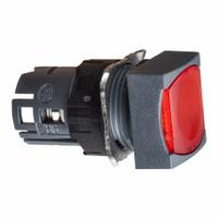SCHNEIDER Flush Push Button: Red, 16 mm Mounting Size, Non-Metallic, Momentary (MPN ZB6CW4). Key specifications — Brand: SCHNEIDER; Action: Momentary; Series: XB6; Push Button Material Type: Non-Metallic.