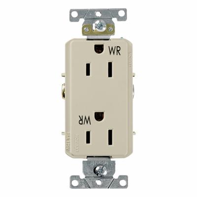 LEVITON Plugs and Receptacles: Duplex, 5-15, Ivory, 125V AC, 15 A, 2 Pole / 3 Wire (MPN WDR15-I) - General Purpose Receptacles