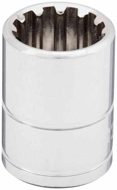 WESTWARD Socket: Metric, 1/4 in Drive Size, 12 mm Socket Size, Spline, Std, Chrome - 1/4" Drive Hand Sockets