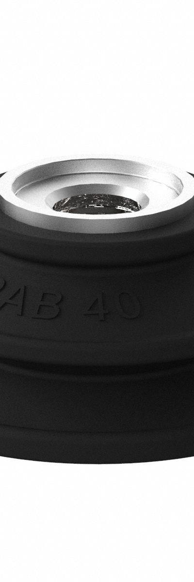 PIAB Vacuum Pad: Bellows, w/o Adapter, 40 mm Pad Dia, Nitrile/PVC, Black, 60A - Bellows Type Automotive Industry Vacuum Pad Assemblies