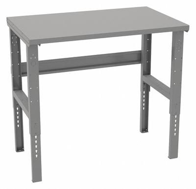TENNSCO Workbench: Adj Ht, Steel, 48 in x 30 in, 4,000 lb Overall Load Capacity - Open-Base Workstations