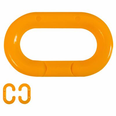 APPROVED VENDOR Chain Link for Plastic Chain Barrier: Orange, 2 3/25 in Overall Lg - Master Chain Links for Plastic Chain Barriers