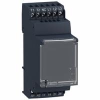SCHNEIDER Control Relay: DIN-Rail Mounted, 5 A Current Rating, 24 to 240V AC/DC, 12 Pins/Terminals (MPN RM35TM50MW). Key specifications — Monitored Parameters: Phase Failure; Manufacturer Part Number: RM35TM50MW; Brand: SCHNEIDER.