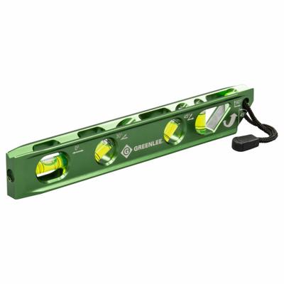 GREENLEE Torpedo Level: Level, Plumb, 45° Angle & 30° Angle, Torpedo, 0, 9 in Overall Lg - Magnetic Torpedo Levels