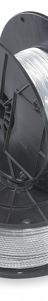 B-LINE BY EATON Wire Rope: Galvanized Steel, 7 x 7, 184 lb Working Load Limit, 500 ft Overall Lg (MPN BKW094). Key specifications — Brand: B-LINE BY EATON.