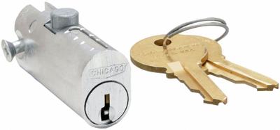 COMPX CHICAGO File Cabinet Locks: Keyed Alike, 1 3/4 in Body Thick, 1/2 in Body Wd