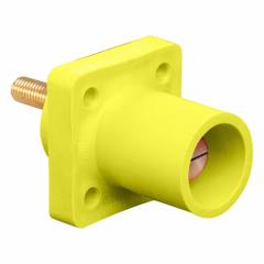 Single Pole Receptacle: Yellow, Straight Taper Nose Mating, Threaded Stud Termination, 400 A (MPN 16R23-1UY). Key specifications — Series: 16; Receptacle Gender: Male; Brand: LEVITON.