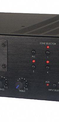 SPECO TECHNOLOGIES Amplifier: Auxiliary (1/8 in)/RCA/XLR Output, 25V/70V, 115V AC, 1 Channels (MPN PBM60A). Key specifications — Output Style: XLR; Input Style: TEL; Manufacturer Part Number: PBM60A; Brand: SPECO TECHNOLOGIES; Includes: IR Remote Control.