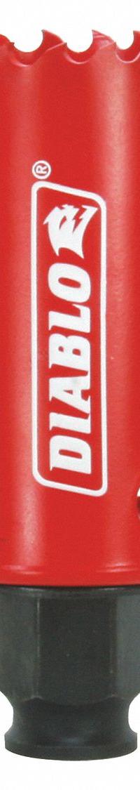 DIABLO Hole Saw: 1 5/8 in Saw Dia., 4 Teeth per Inch, 2 3/8 in Max. Cutting Dp, Bi-Metal (MPN DHS1625). Key specifications — attr1098070: 4; attr1098087: DIABLO; attr1098073: Snap-Lock Plus™.