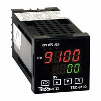 TEMPCO Temperature Controller: TEC-9100, 1/16 DIN Size, Universal, PID, 90 to 250V AC, Digital (MPN TEC14044). Key specifications — Brand: TEMPCO; Alarms: Relay-2A; Control Mode: PID; Current: 0.083; Display Type: Digital; Input Voltage: 90 to 250V AC; Output: 2 A Relay; Product Type: Temperature Controller.
