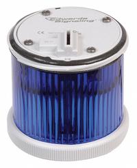 EDWARDS SIGNALING Stacklight Warning Light: Flashing/Steady, 24V AC/24V DC, Blue, 70 mm Overall Dia (MPN 270CLEDMB24AD). Key specifications — Brand: EDWARDS SIGNALING; Compatible with Series: 200 Class; Lens Color: Blue; Operating Voltage: 24V AC; Manufacturer Part Number: 270CLEDMB24AD.